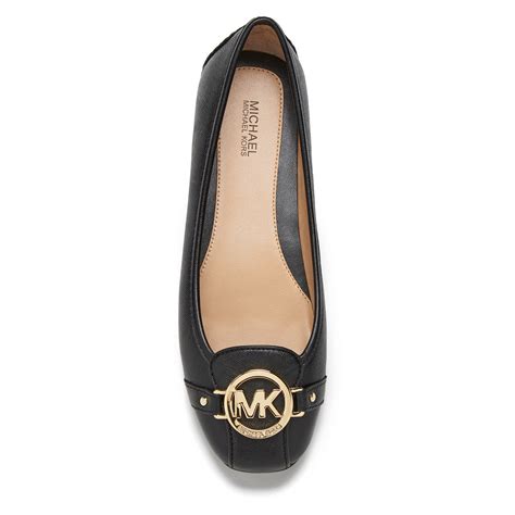 michael kors sandals leather black strappy|michael kors black ballet flats.